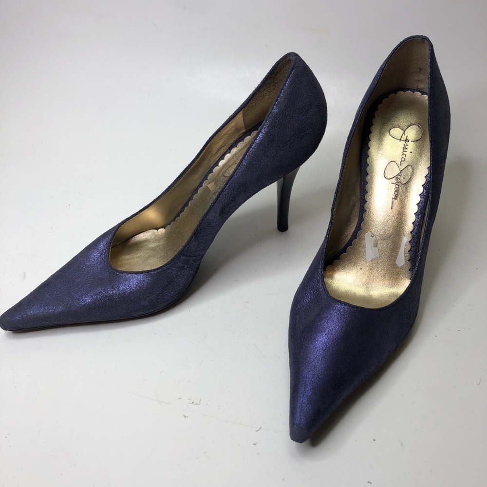 Jessica Simpson Metallic Purple Heels 7.5